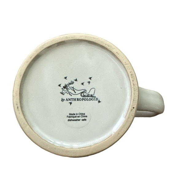 Anthropologie Snowcap Reactive Glazed Cream Gray Gold Monogram Initial B Mug - Picture 7 of 9